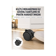 Kilitli Mini Tekerlek Ayak 4 Cm 4 Lü Set Siyah Siyah