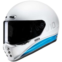 HJC V10 Tamı MC2 Kapalı Motosiklet Kaskı Beyaz - Mavi