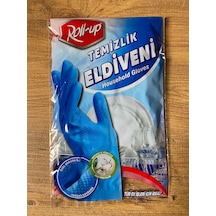 Tr Roll-up Temizlik Eldiveni, Mavi, Pamuklu İç Yüzey, Özel Dokusu İle Hassas Kavrama, Tüm Ev İşleri İçin İdeal Genel