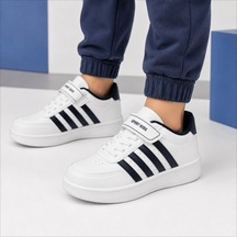 Black Flex Çocuk Cırtlı Basıc Sneaker Ayakkabı Beyaz 31-35 55400 Beyaz