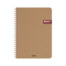 Kraft Ofis Defter Spiralli Çizgili Kahve