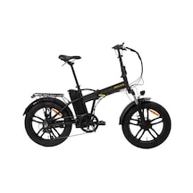 Bisan E-folding F3 20 Jant 43 Cm Kadro Hidrolik Disk Fren 7 Vites Elektrikli Bisiklet Mat Siyah Sarı