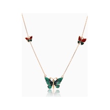 Kuyumcudukkani Zincirli"mineli Kelebek"kolye-37103-r-ena Rose Gold