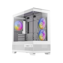 Mini Cx500m Argb Beyaz Micro-atx Mini-ıtx Bilgisayar Kasası, Temperli Cam, Argb Fanlı