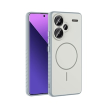 Xiaomi Redmi Note 13 Pro Plus 5g Kılıf Kamera Lens Korumalı Magsafe Destekli Silikon Pazarplus Gümüş