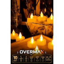 Premium Led Tealight Mum Sıcak Beyaz Işık Gerçek Mum Görünümü 10 Adet 10'lu Led - 893628512 10'lu Led