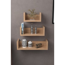 Duvar Rafı Dekoratif U Raf Ceviz