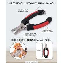 Kilitli Evcil Hayvan Tırnak Makası - Kedi Ve Yavru Köpek Tırnak Kesim Makası Paslanmaz Çelik 12 Cm