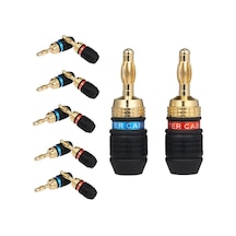 6 Çift Kırmızı-siyah Muz Şarjı, Ses-video Amfi Hoparlörler İçin Dayanıklı Bağlayıcı, Sol-sağ Ses Kablolu Jack