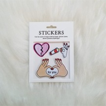 Kalp Oje Sticker Yapışkanlı