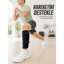 Trendexa Mey İthalat Baldır Destekleyici Ayarlanabilir Çift Bantlı Siyah Alt Baldırlık