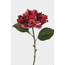 Yapay Tek Dal Pastel Ortanca Dalı 58 Cm Kırmızı