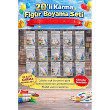 20 Li Boyama Seti Eğlenceli Aktivite Paketi - Boya Ve Fırçalı Ful Set