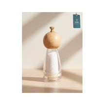 Chacha Home Luxury Bamboox Akrilik Tuz Ve Karabiber Değirmeni Baharat Öğütücü Şeffaf Lüx Gold Detaylı Küçük Boy