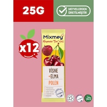 Mixmey Bee Polen Vişne Meyve Barı 12 Adet | Atıştırmalıklar – Glutensiz Koruyucusuz 25gr X 12 Adet