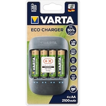 Varta 57680 Eco Charger Şarj Kiti + Varta 4xAA 2100 mAh Pil 4'lü