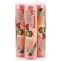 Floppy Çilek Kokulu Büzgülü Çöp Torbası 65x70 Cm 3 Rulo X 10 Adet - Toplam 30 Adet Büyük Boy Ekonomik Set