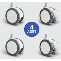 Emes 2 Adet EQ05ZKP75 + 2 Adet EQ05ZKP75F Döner Civatalı Tekerlek