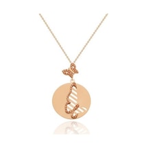 Diamond Line-Gülaylar - Pembe Altın 14 Ayar Kelebek Kolye N11.25006
