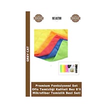 Premium Fonksiyonel Set Ofis Temizliği Kaliteli Bez 8'li Mikrofiber Temizlik Bezi Seti Çok Renkli
