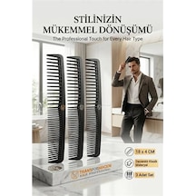 3'lü Profesyonel Stil Tarağı - İkonik Siyah Zarafet 723059