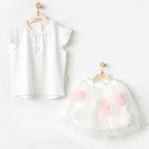 Andywawa Kız Bebek Takım 2 Parça Set Petit Love Ac24503-Ekru