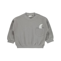 Civil Baby Cep Hilal Baskılı 6-18 Ay Sweatshirt - Gri Açık Gri