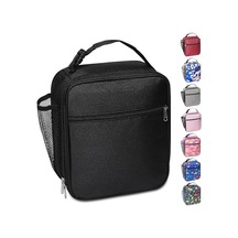 Taşınabilir Yalıtımlı Öğle Yemeği Çantası, File Yan Cepli, Su Geçirmez, Sızdırmaz Yumuşak Soğutucu Çanta, Dayanıklı Termal Öğle Yemeği Kutusu Siyah Çok Renkli