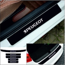 Peugeot 301 İçin Uyumlu Aksesuar Bagaj Ve Oto Kapı Eşiği Sticker Piano Black Set