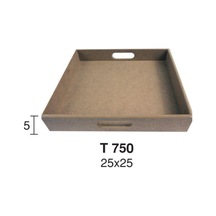 Ahşap Kare Tepsi 25X25Cm T750