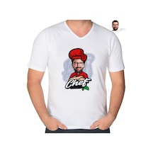 Abluka Online Kişiye Özel Erkek Chef Karikatürlü V Yaka Tişört-10