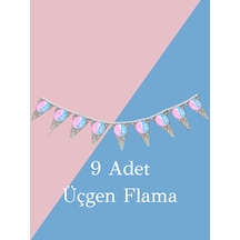 Baby Shower & Gender Reveal 9 Lu Üçgen Flama Süsleri