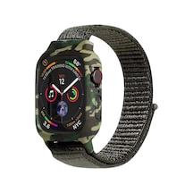 Apple Watch Series 5 40mm Kordon Camouflage Armor Pro Koyu Yeşil Çok Renkli