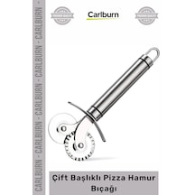 Özel Üretim Paslanmaz Çelik Profesyonel Keskin Dayanıklı Pratik Çift Başlıklı Pizza Hamur Bıçağı