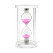 Küçük Boy Cam Standlı Kum Saati - 10 Cm Yükseklik - Dekoratif Süs Eşyası