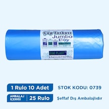 Egeplast Endüstriyel Çöp Torbası Jumbo Boy 80X110 Koli 25 Rulo