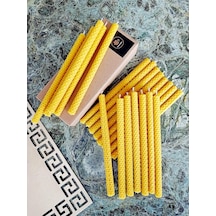 20 Adet Dilek Mumu 21cm Doğal Petek Balmumu Mum Sarma El Yapımı Bal Mumu Mum Beeswax Candle Diğer