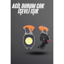 El Feneri Led Anahtarlık Çok Fonksiyonlu Mini Çakmak Özellikli Açık Sarı