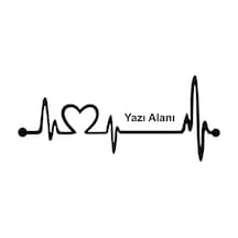 Kalp Nabız Atışı Oto Sticker 30 Cm