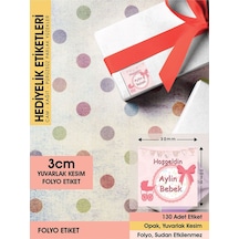 Fiyonklu Doğum Günü Etiketi - 3cm - 130 Adet Folyo Sticker Renkli