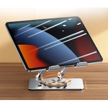 360 Derece Dönebilir Laptop Ve Tablet Standı Paslanmaz Çelik, Ayarlanabilir Yükseklik, Katlan