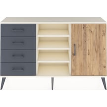 Arges Konsol 4 Raflı 4 Çekmeceli Tek Kapaklı 132x30x83 Aytaşı-çam/antrasit Çam/antrasit