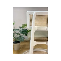 Ahşap Zion Hasırlı Sandalye, Mutfak Ve Bahçe Sandalyesi Salon Hazeranlı Sandalye Beyaz