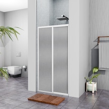 Beyaz Plastik Mika Duşakabin H:180 130cm Beyaz