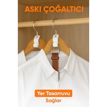 10 Lu Dolap İçi Askı Çoğaltıcı Kanca Seti Yer Tasarruflu Çoklu Askı Düzenleyici Beyaz Organizer Pl Diğer