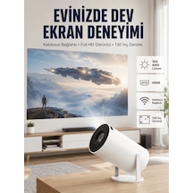 Shnstore 4k Uyumlu 130 İnç Full Hd Projeksiyon Cihazı Ve Kablosuz Aktarım Özelliği Shntknd0720