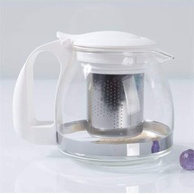 1250 Ml Borosilikat Süzgeçli Cam Çaydanlık Bitki Ve Çay Demliği Beyaz Saplı Kettle Ve Çay Makinesi Uyumlu Demlik çok renkli