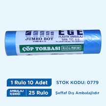Egeplast Çöp Torbası Jumbo Boy Mavi 80X110 Koli 25 Rulo