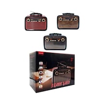 Nostaljik - 114 - Görünümlü Ahşap Radyo Tf Sd Usb Girişli Led - Muratech - Fener Işıklı