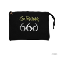 Zepplin Giyim Six Feet Under 666 Siyah Clutch Astarlı Cüzdan / El Çantası Siyah